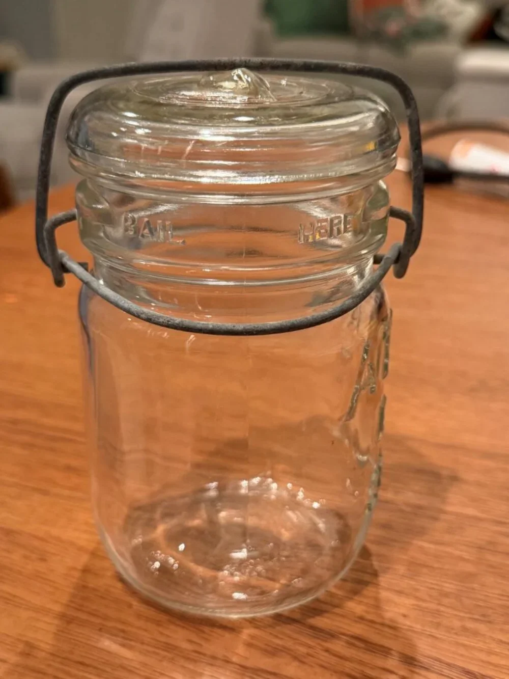 Vintage Atlas E-Z Seal Glass Canning Jar Original Lid Wire Bail Hazel Atlas